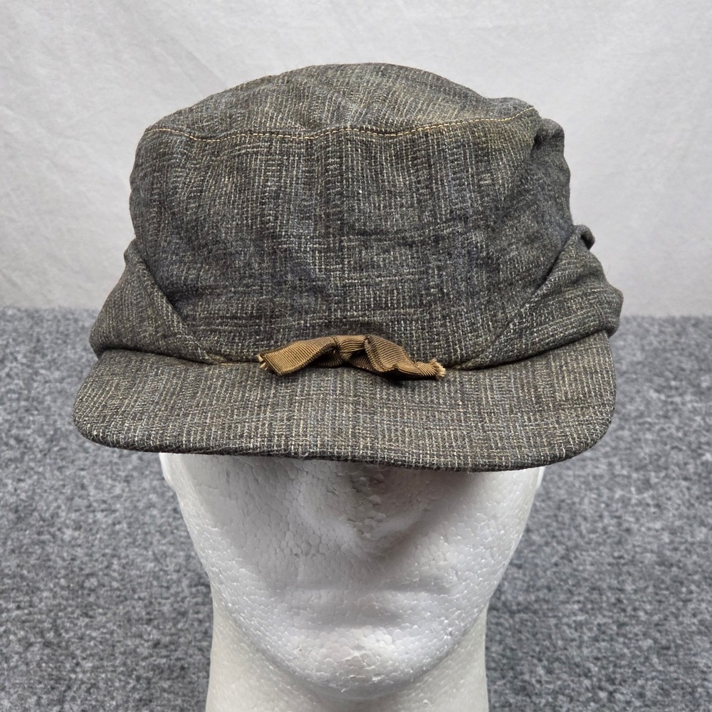 Cadet Cap Womens Newsboy Gray Military Hat Indie Sleaze Americana Soft Grunge